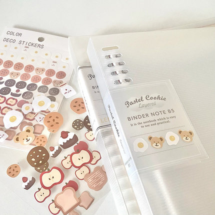 日本KOKUYO国誉活页本淡彩曲奇柔光b5可拆卸活页夹笔记本子替芯a5