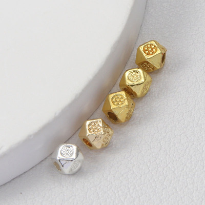 点点花纹4MM多面菱角diy饰品