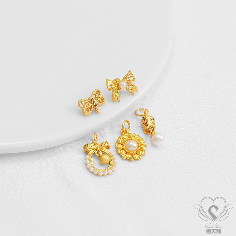 古法金保色镶贝珠花苞蝴蝶结摇摆吊球10*15mm吊坠diy饰品哑金配件,饰品/流行首饰/时尚饰品新,其他DIY饰品配件,淘宝优惠券,粉丝福利购,淘宝优惠卷