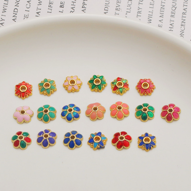 五瓣花托花帽滴油8mmdiy饰品