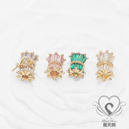 14K包金保色腰鼓圆柱形桶珠隔珠镶嵌锆石diy手工项链手链饰品配件