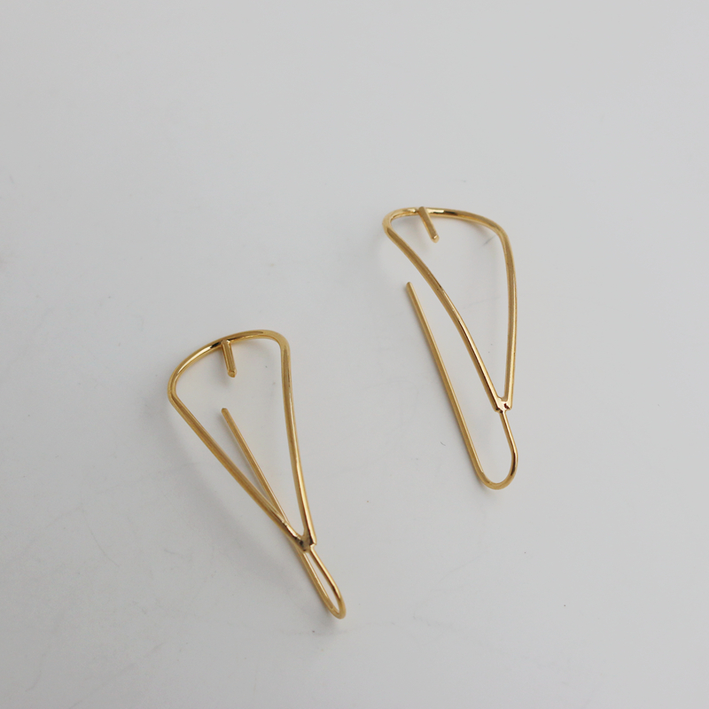 diy包金珍珠欧美风大耳钩