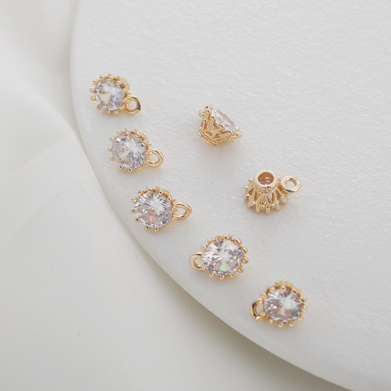 鹅姐铜镶锆石14k镀金保色