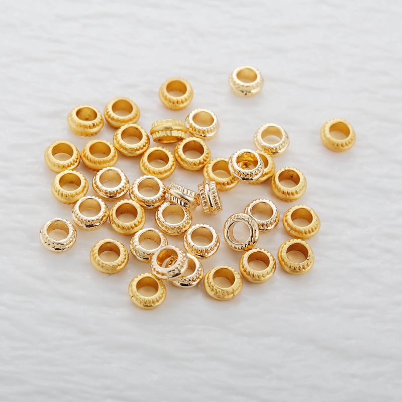 14k大孔桶珠车轮隔珠diy手工