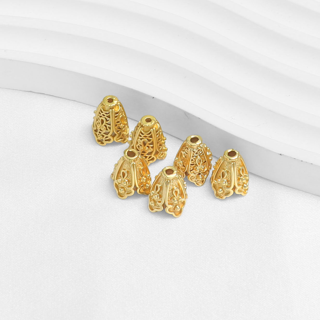 18K包金保色铸铜镀金复古10*12mm流苏帽花托沙金通孔diy饰品配件,饰品/流行首饰/时尚饰品新,其他DIY饰品配件,淘宝优惠券,粉丝福利购,淘宝优惠卷