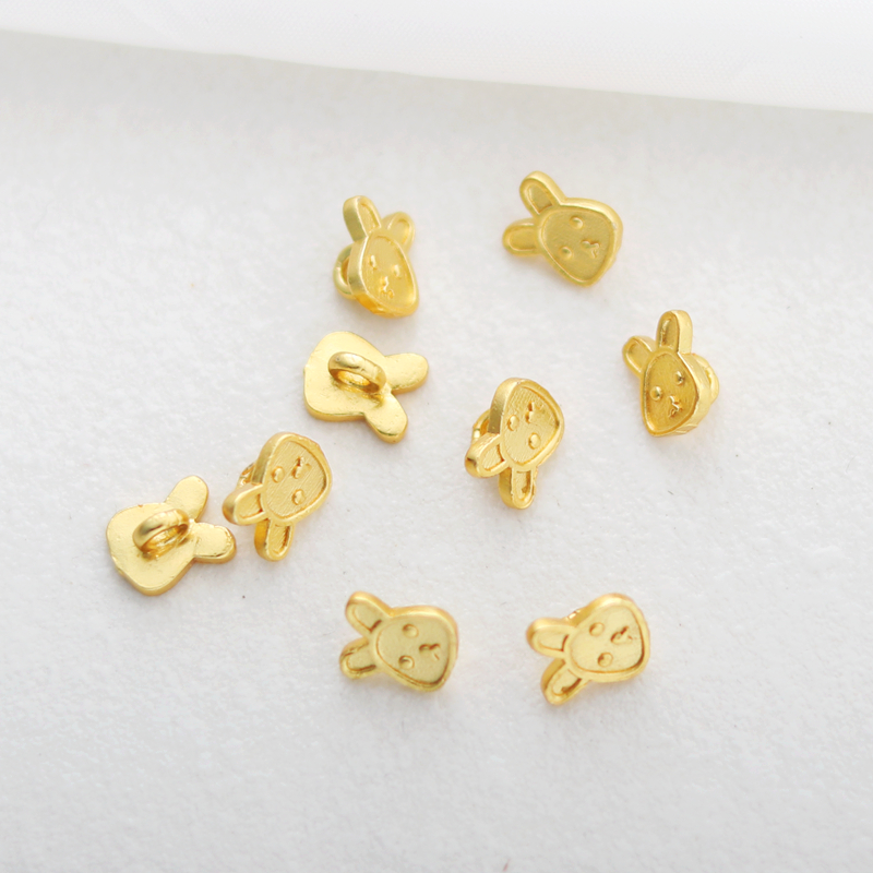 保色哑金兔子吊坠diy配件