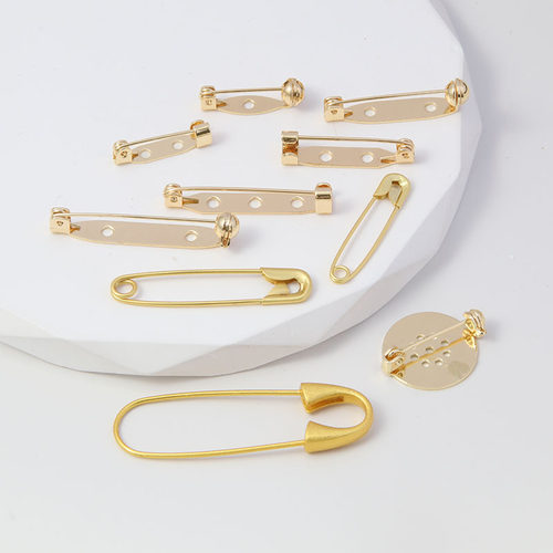 14k保色简易diy饰品配件别针胸针