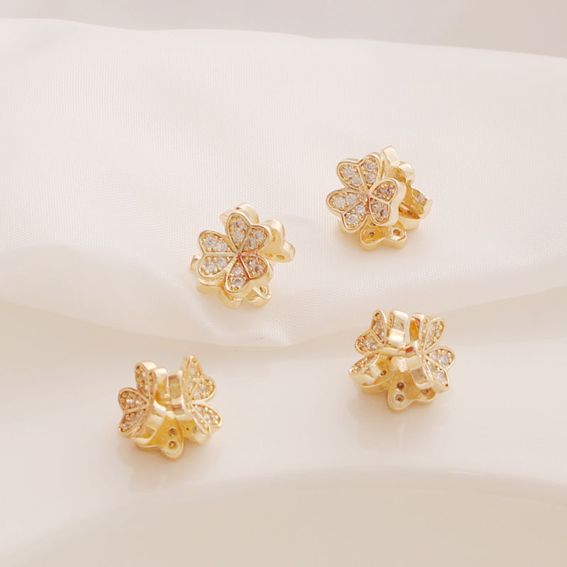 鹅姐铜镀金保色镶嵌锆石隔珠