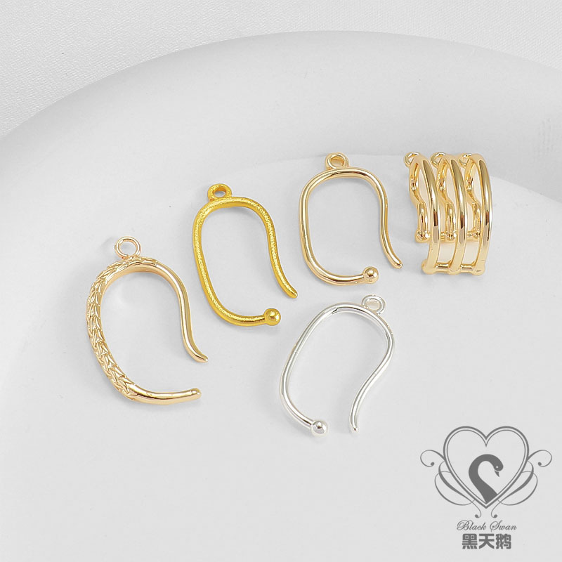 14k包金无痛耳骨夹饰品耳饰材料