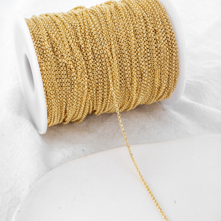 加强14k包金保色滚珠圆O链子1.6mm 2mm圆O形链条环环相扣diy散链