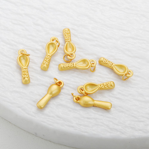 保色哑金勺子吊坠diy饰品