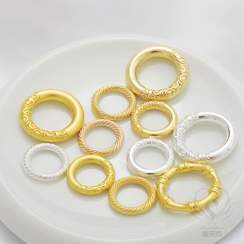 古法金电镀保色哑金闭口圈螺纹垫片隔珠圆圈手链项链diy饰品配件
