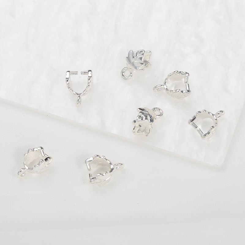 银色瓜子扣diy水晶吊坠扣