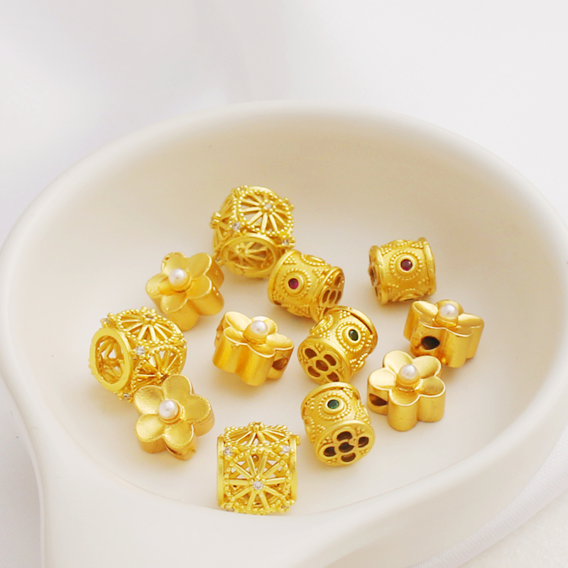 镶锆石桶珠镂空大孔方隔珠diy