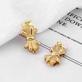 铜包金保色拉丝蝴蝶结插片扣10 18mm单排双排链接扣珍珠扣diy配件