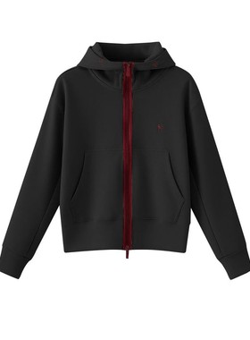 【玉米专享】刺绣连帽拉链开衫