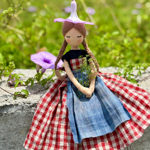 蒂尔达娃娃亚麻条纹素雅手工玩偶布娃娃礼品治愈系田园风布娃娃