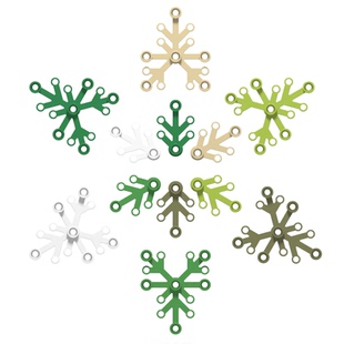 国产小颗粒积木零件 2417 兼容乐高 6孔树叶 14孔树叶 2423 50块