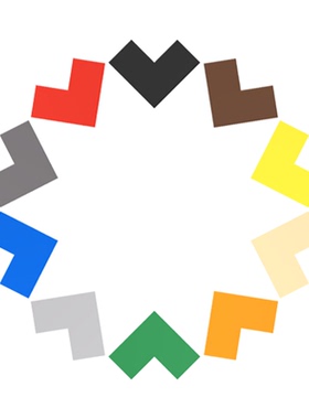 100块 MOC国产小颗粒积木零件 兼容乐高 14719 平面转角2x2