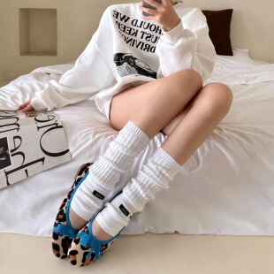 小众设计款踩脚袜套女2025新款韩系中筒袜y2k小腿袜堆堆针织腿套
