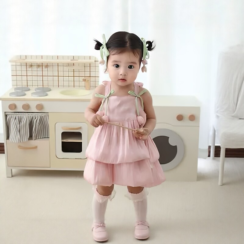 夏季女宝公主风连体包屁裙礼服图片