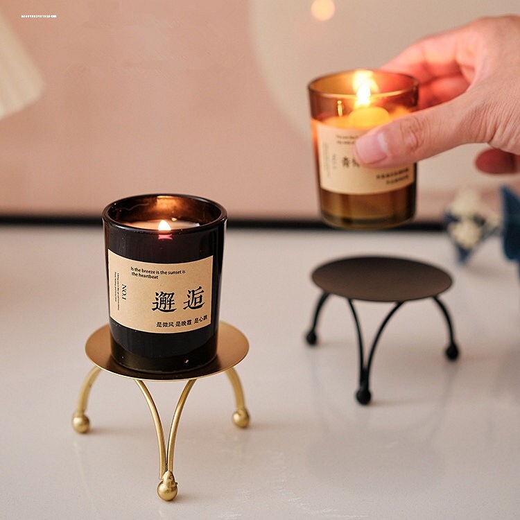 美式复古黑色铁艺烛台家居烛光晚餐桌装饰摆件民宿装饰品拍摄道具