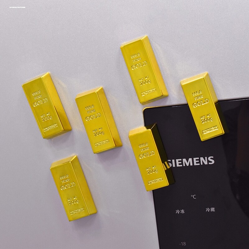 创意冰箱贴磁吸式仿真金砖金条磁性冰箱留言贴白板贴饰品小礼品