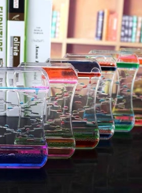 创意抖音同款滑梯油滴减压玩具塑料水滴摆件液体沙漏动感油漏礼物
