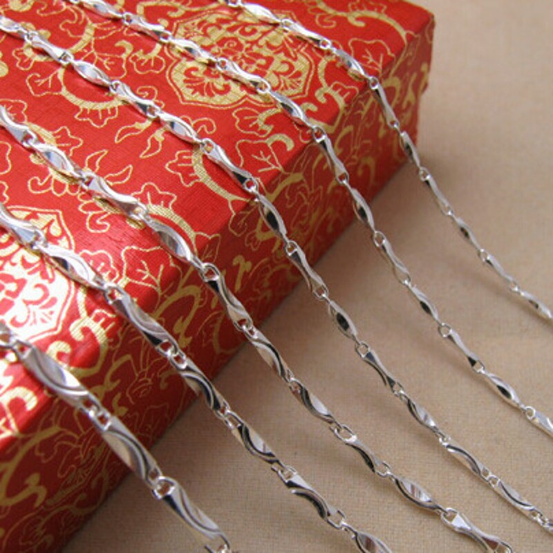 9999正品和实体店s999纯银项链 男士元宝链子足银男女童银项链