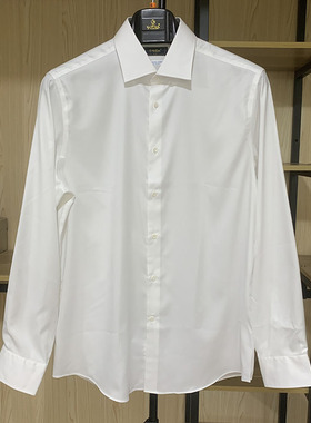 金利来男装秋款桑蚕丝混纺免烫白色长袖衬衫MSL20231748-00