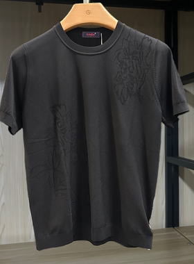 金利来男装针织衫夏款圆领常规纯色休闲上衣MWW23311125-99