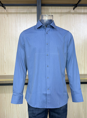 金利来商务男装春季修身版纯色长袖衬衫MSL22211734-55