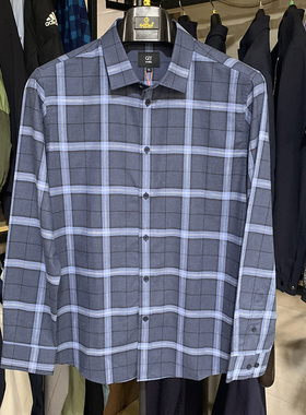 金利来GY男装长袖衬衫休闲格子翻领衬衣DSCC049-J2304-35