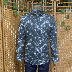 修身 版 针织衫 金利来男装 MKL18111006 纯棉面料长袖 休闲衬衫 春款