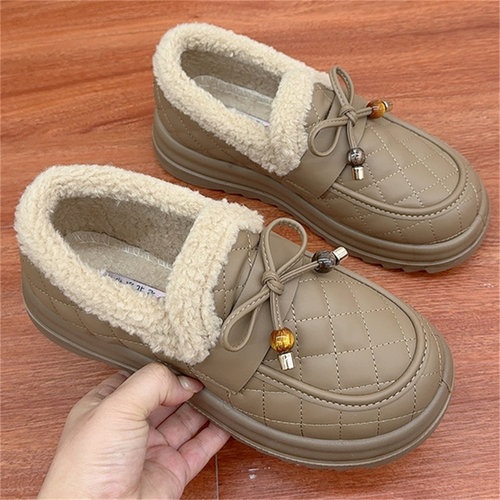 老北京布鞋女新款一脚蹬厚底棉鞋