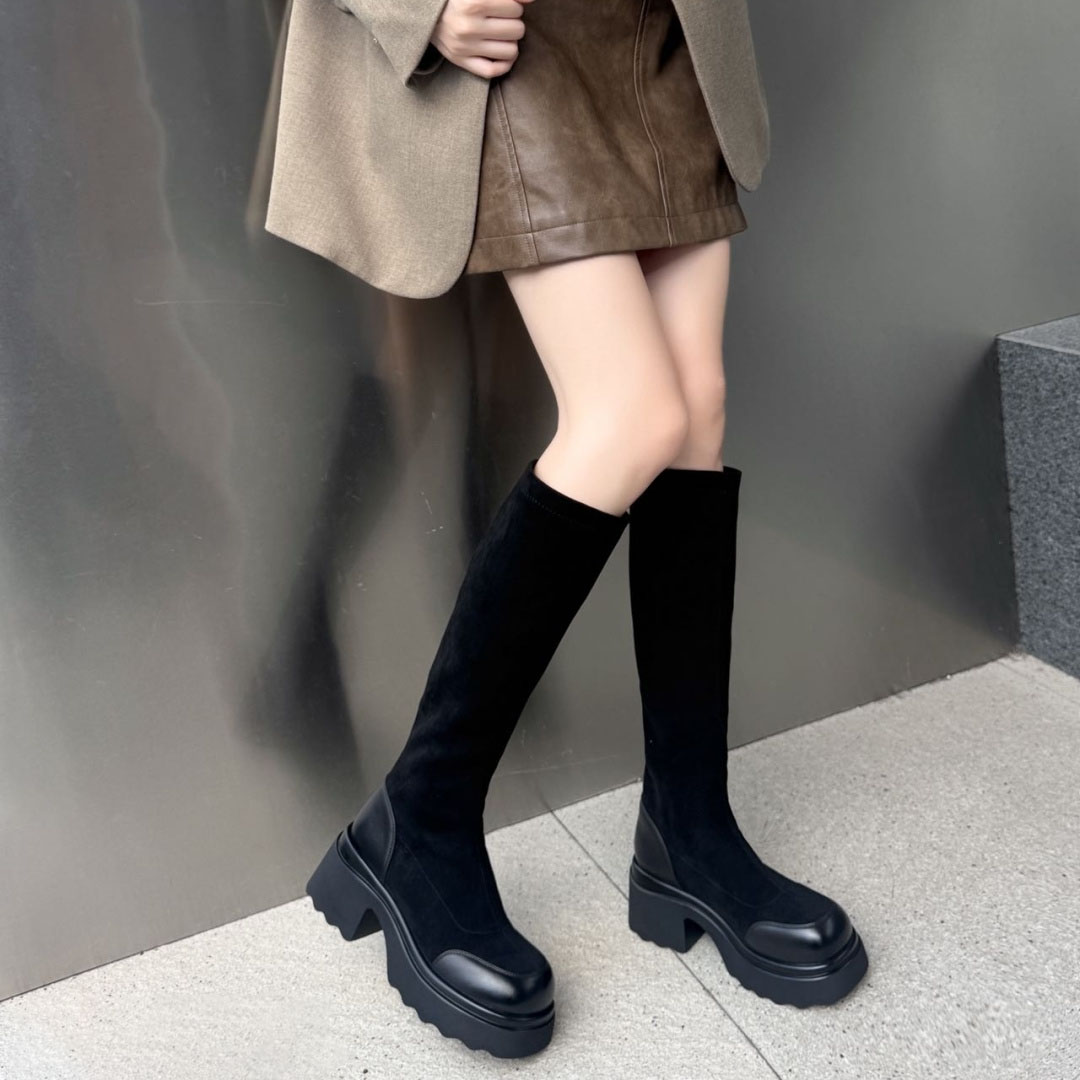冰芙尼2025秋冬新款中筒弹力靴