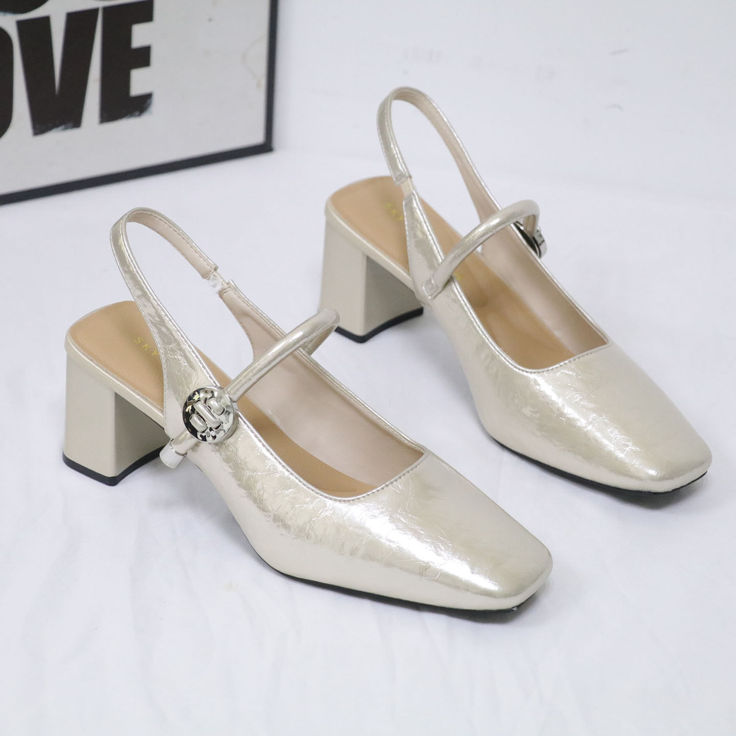 粗跟复古玛丽珍单鞋女2026新款夏季方头后空法式百搭中跟包头凉鞋,女鞋,时装凉鞋,淘宝优惠券,粉丝福利购,淘宝优惠卷