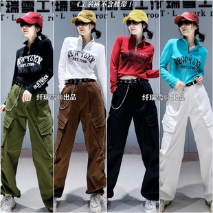 长袖 338 款 纤瑞雪正品 裤 薄绒弹力修身 斜纹洗水棉工装 广场舞 339款