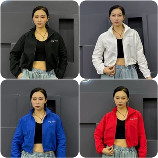2026新款广场舞爵士舞服装长袖上衣宽松表演服韩版修身夹克开衫潮