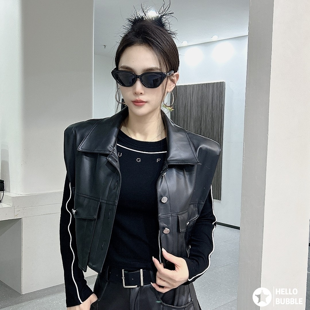 2026新春仿皮面料皮夹克广场舞演出服街舞套装韩版时尚舒适炸街潮,女装/女士精品,皮衣,淘宝优惠券,粉丝福利购,淘宝优惠卷