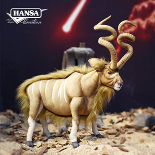 hansa大号弯角羚公仔进口仿真动物毛绒玩偶羚羊 男生礼物 长65cm
