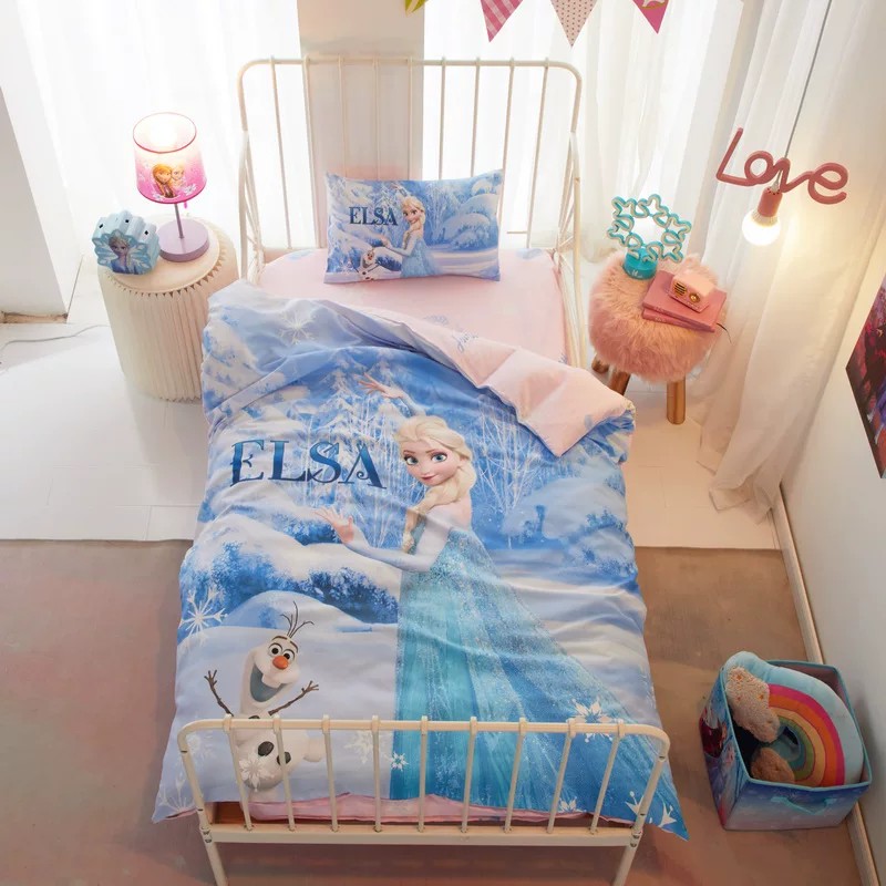 冰雪奇缘幼儿园被子三件套纯棉儿童六件套午睡被褥子婴儿床品含芯