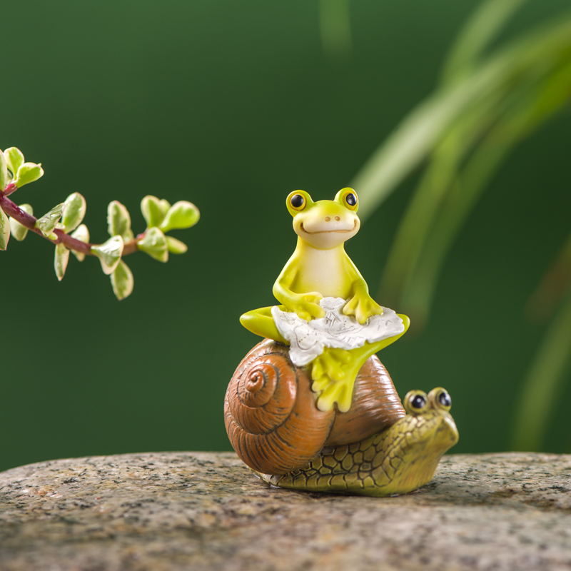 水族箱鱼缸造景可爱动物小青蛙摆件创意微景观花盆多肉盆栽装饰品