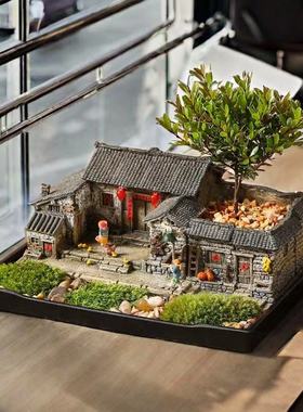 灯笼可亮微景观花盆造景