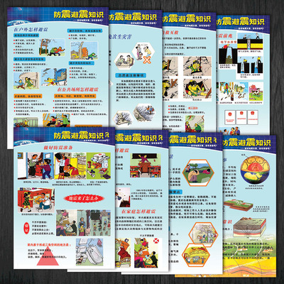 宣传画防震避震知识地震科普海报