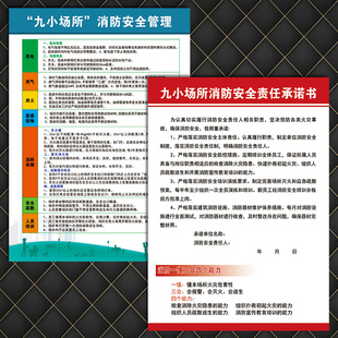 VCH66消防安全责任承诺书九小场所管理制度宣传画海报挂图贴纸