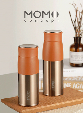 日本momo保温杯316不锈钢随行杯桃子概念咖啡茶水杯轻奢便携拼色