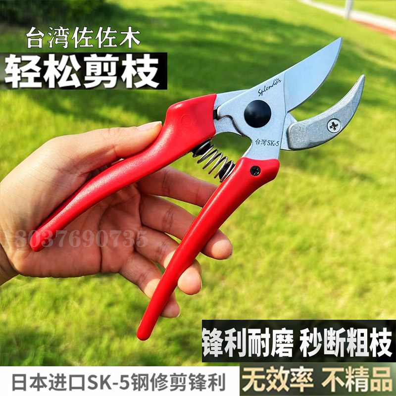 台湾佐佐木双刃修枝剪树枝剪手剪家用花枝剪园艺修剪工具粗枝剪刀