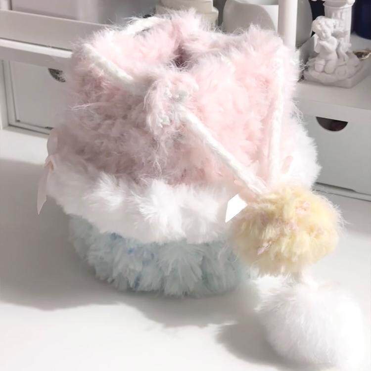 毛线手工编织Kitty猫耳帽钩针
