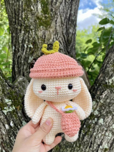 解闷手工毛线钩针春游兔兔编织diy材料包自制可爱小兔子挂件玩偶